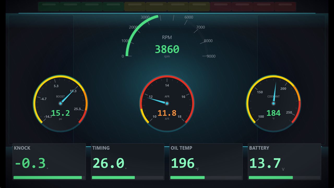 PulseWidth cyan digital dashboard theme